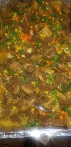 TRAY OF CURRIED GOAT